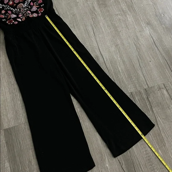 INC Black Sleeveless Embroidered Floral Jumpsuit - Picture 7 of 15